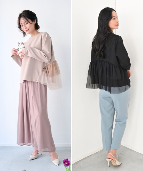 Ehre style（エーレスタイル）の「前はシンプル 後ろで 華やぐ 映えトップス（ニット/セーター・レディース・ブラック/ピンクベージュ・FREE）」の19枚目の写真