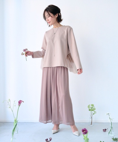Ehre style（エーレスタイル）の「前はシンプル 後ろで 華やぐ 映えトップス（ニット/セーター・レディース・ブラック/ピンクベージュ・FREE）」の17枚目の写真