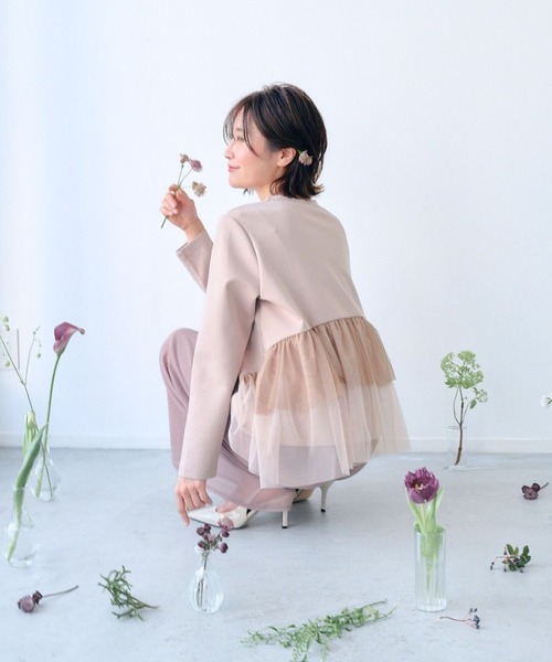 Ehre style（エーレスタイル）の「前はシンプル 後ろで 華やぐ 映えトップス（ニット/セーター・レディース・ブラック/ピンクベージュ・FREE）」の9枚目の写真