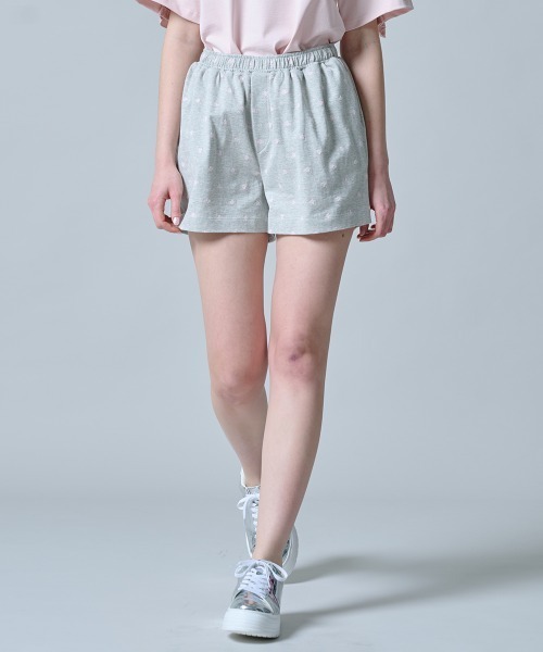 DOUBLE STANDARD CLOTHING（ダブルスタンダードクロージング）の「ハートカット ジャガードショートパンツ（その他パンツ・レディース・グレー/サックスブルー・38/36）」の5枚目の写真