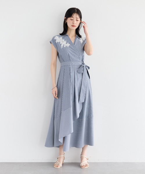 YECCA VECCA（イェッカヴェッカ）の「フラワーレースカシュクールワンピース（ワンピース・レディース・チェック/ストライプ・FREE）」の4枚目の写真