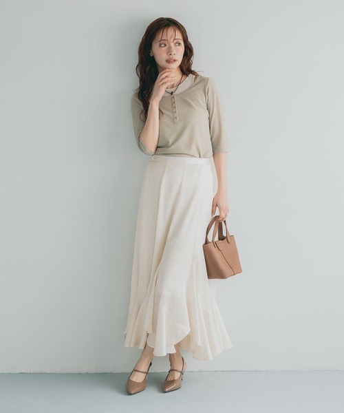 mysty woman(ミスティウーマン)の「シアーレイヤードカットSET 678688(Tシャツ/カットソー・レディース・チャコールグレー/ベージュ/ブラック・FREE)」の5枚目の写真