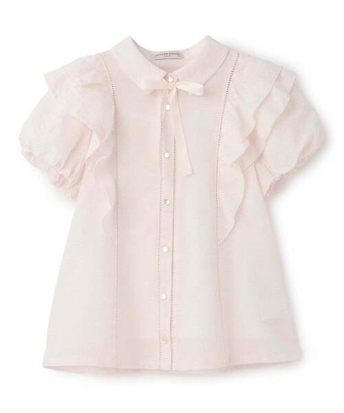 mezzo piano Junior（メゾピアノジュニア）の「【人気商品再入荷】【直営店で取り扱い無し】Wフリルブラウス（シャツ/ブラウス・キッズ・オフホワイト/ブラック/ピンク・M:150cm/L:160cm/S:140cm）」の3枚目の写真