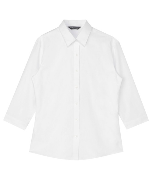 TOKYO SHIRTS(トウキョウシャツ)の「【透け防止】 形態安定ノンアイロン レギュラー 7分袖ビジネスワイシャツ(ビジネスシャツ・レディース・ホワイト・XS/S/M/L/LL/XL)」の1枚目の写真