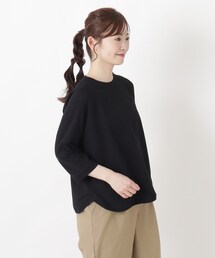 クルーネック 7分袖ムジプルオーバー