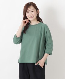 クルーネック 7分袖ムジプルオーバー