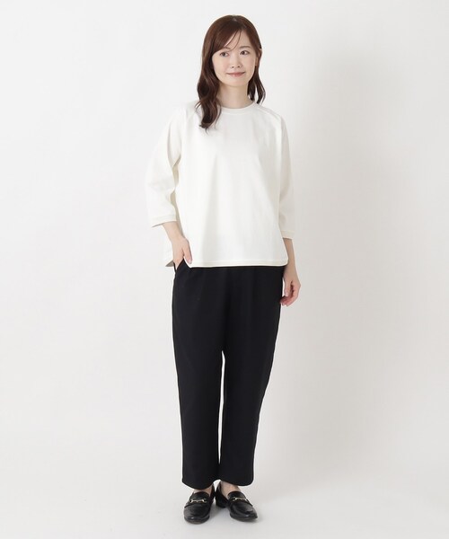 one'sterrace(ワンズテラス)の「クルーネック 7分袖ムジプルオーバー(Tシャツ/カットソー・レディース・グリーン系その他6/ブラック系8/ホワイト系9/ベージュ系その他7・02)」の13枚目の写真