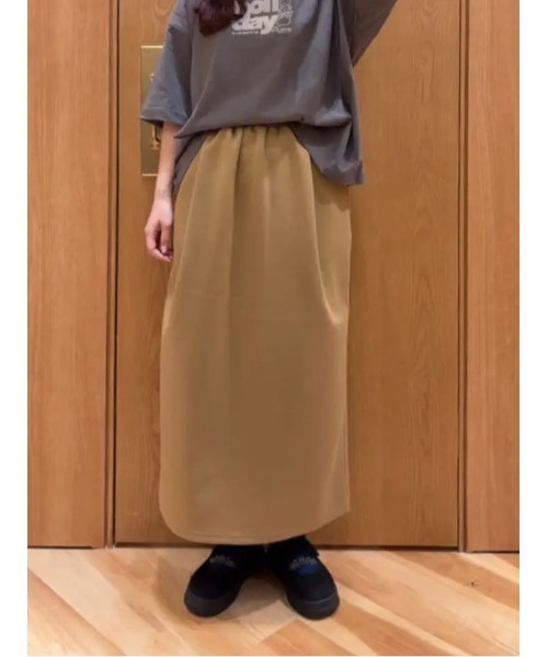 Samansa Mos2（サマンサ モスモス）の「【接触冷感/イージーケア】ダンボールタイトスカート（スカート・レディース・ブラック/グレー/ベージュ・ﾌﾘｰ(L)/ﾌﾘｰ(M)）」の3枚目の写真
