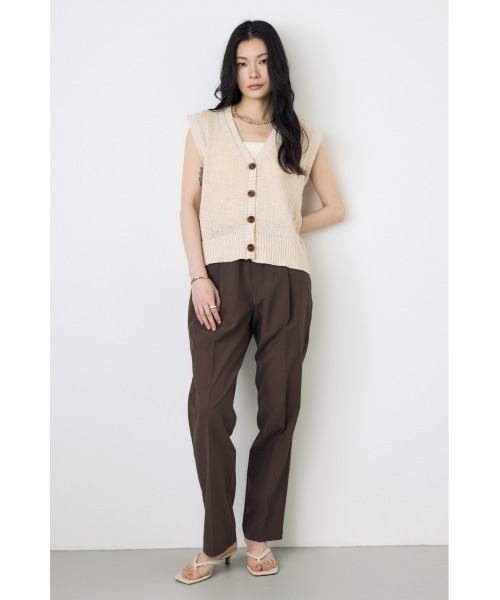 AZUL by moussy(アズールバイマウジー)の「テープヤーンニットジレ(ベスト・レディース・ブラウン/ホワイト系その他/アイボリー・MEDIUM/SMALL)」の9枚目の写真