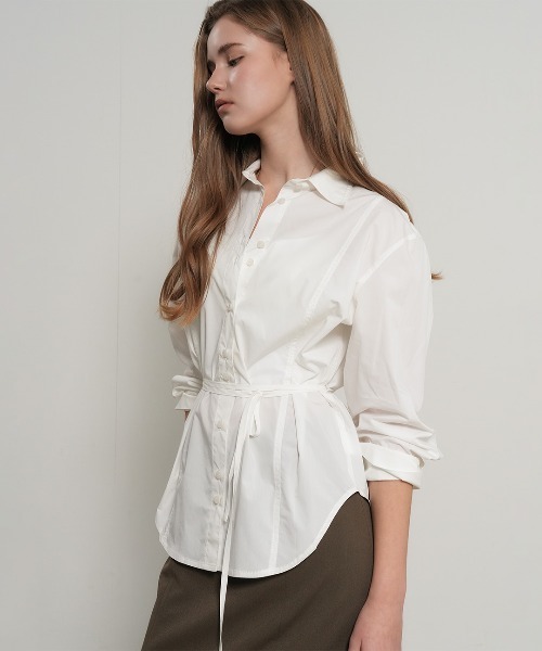 GENERAL IDEA】ベルト付きピンタックシャツ / BELTED PINTUCK SHIRT