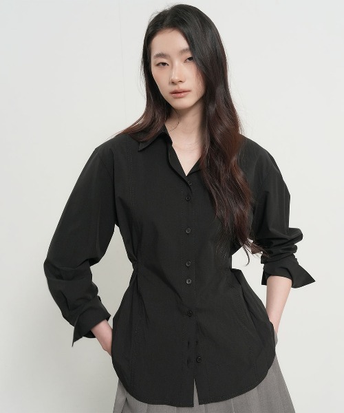GENERAL IDEA】ベルト付きピンタックシャツ / BELTED PINTUCK SHIRT