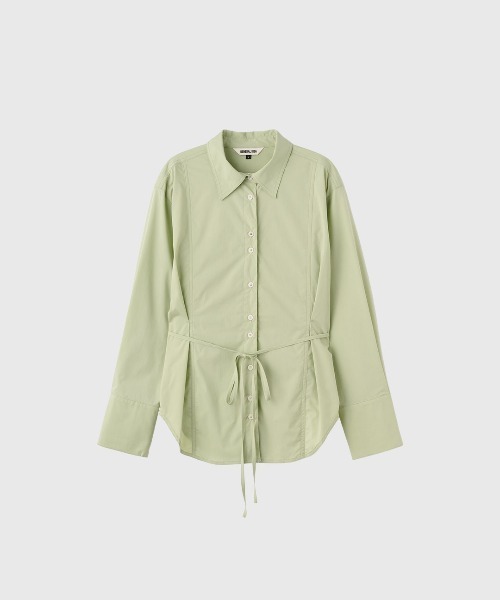GENERAL IDEA（ジェネラルアイデア）の「【GENERAL IDEA】ベルト付きピンタックシャツ / BELTED PINTUCK SHIRT（シャツ/ブラウス・レディース・ブラック/ホワイト/ライトグリーン・S/M/L）」の7枚目の写真