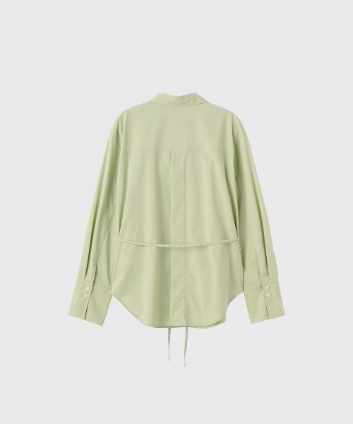 GENERAL IDEA（ジェネラルアイデア）の「【GENERAL IDEA】ベルト付きピンタックシャツ / BELTED PINTUCK SHIRT（シャツ/ブラウス・レディース・ブラック/ホワイト/ライトグリーン・S/M/L）」の8枚目の写真