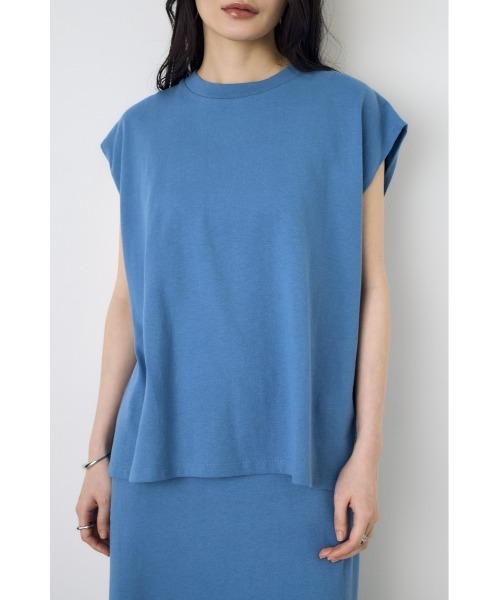 AZUL by moussy(アズールバイマウジー)の「【セットアップ対応】ノースリーブトップス カットトップス 夏服 秋服 春服(Tシャツ/カットソー・レディース・ライトブラック/ベージュ/オフホワイト/ブルー・SMALL/MEDIUM)」の1枚目の写真