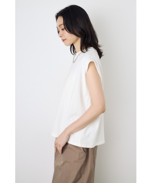 AZUL by moussy(アズールバイマウジー)の「【セットアップ対応】ノースリーブトップス カットトップス 夏服 秋服 春服(Tシャツ/カットソー・レディース・ライトブラック/ベージュ/オフホワイト/ブルー・SMALL/MEDIUM)」の7枚目の写真