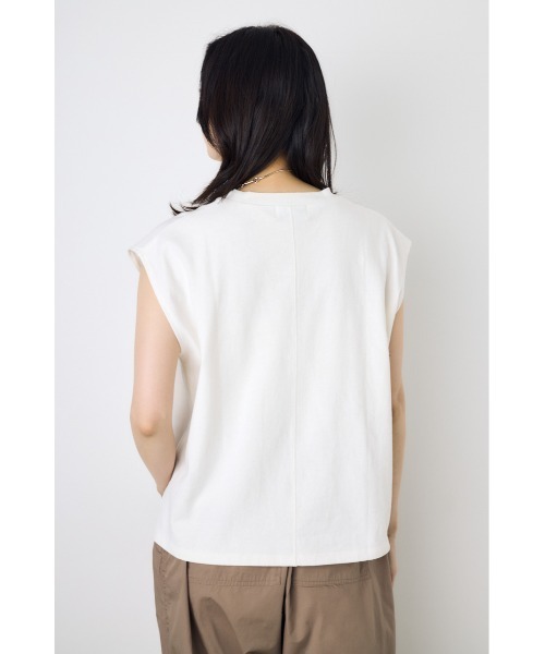 AZUL by moussy(アズールバイマウジー)の「【セットアップ対応】ノースリーブトップス カットトップス 夏服 秋服 春服(Tシャツ/カットソー・レディース・ライトブラック/ベージュ/オフホワイト/ブルー・SMALL/MEDIUM)」の8枚目の写真