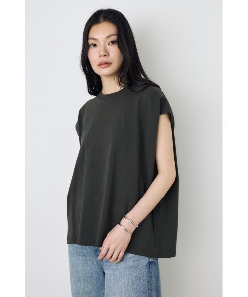 AZUL by moussy(アズールバイマウジー)の「【セットアップ対応】ノースリーブトップス カットトップス 夏服 秋服 春服(Tシャツ/カットソー・レディース・ライトブラック/ベージュ/オフホワイト/ブルー・SMALL/MEDIUM)」の13枚目の写真