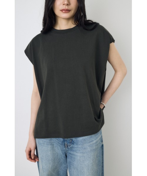 AZUL by moussy(アズールバイマウジー)の「【セットアップ対応】ノースリーブトップス カットトップス 夏服 秋服 春服(Tシャツ/カットソー・レディース・ライトブラック/ベージュ/オフホワイト/ブルー・SMALL/MEDIUM)」の14枚目の写真