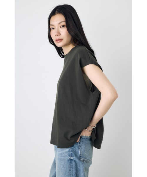 AZUL by moussy(アズールバイマウジー)の「【セットアップ対応】ノースリーブトップス カットトップス 夏服 秋服 春服(Tシャツ/カットソー・レディース・ライトブラック/ベージュ/オフホワイト/ブルー・SMALL/MEDIUM)」の16枚目の写真