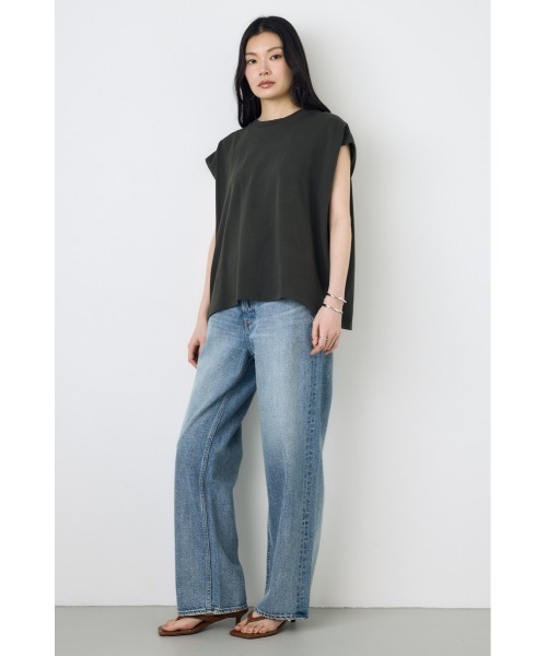 AZUL by moussy(アズールバイマウジー)の「【セットアップ対応】ノースリーブトップス カットトップス 夏服 秋服 春服(Tシャツ/カットソー・レディース・ライトブラック/ベージュ/オフホワイト/ブルー・SMALL/MEDIUM)」の17枚目の写真