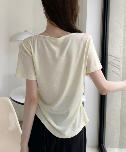 Ada.(エイダ)の「首元レース タイトフィット ドレープ カットソー(Tシャツ/カットソー・レディース・ホワイト/イエロー/ブルー/グレー・FREE)」の21枚目の写真