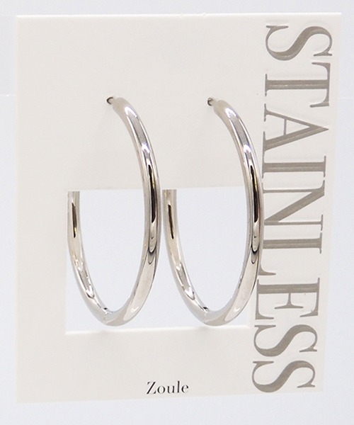 Zoule(ゾーラ)の「Zoule ゾーラ:STAINLESS ステンレスシリーズ Stainless P-97 フープ ピアス(ピアス(両耳用)・レディース・ゴールド/シルバー・FREE)」の9枚目の写真