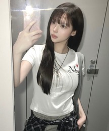 ユチョン 直筆 デザイン SM ハート Tシャツ♡♡ レア 白 新品 A'GEM/9 × .kom 『MUCENT/ムセント』 LOVRITS MINI HEART LOGO R-NECK