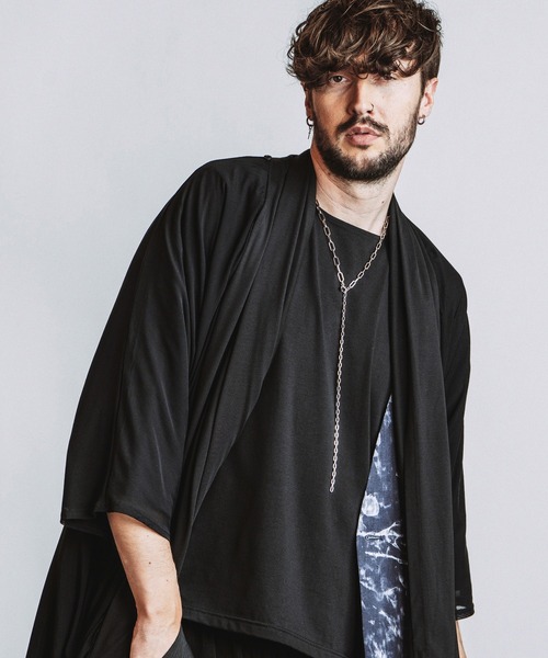 NO ID.(ノーアイディ)の「【NO ID.】Multi-WAY Layered Gown / マルチウェイ レイヤード ガウン(カーディガン/ボレロ・メンズ・ブラック/その他23・ONE SIZE)」の1枚目の写真