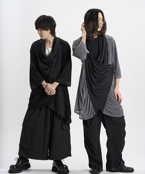 NO ID.(ノーアイディ)の「【NO ID.】Multi-WAY Layered Gown / マルチウェイ レイヤード ガウン(カーディガン/ボレロ・メンズ・ブラック/その他23・ONE SIZE)」の5枚目の写真
