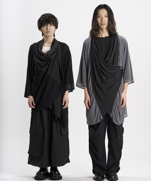 NO ID.(ノーアイディ)の「【NO ID.】Multi-WAY Layered Gown / マルチウェイ レイヤード ガウン(カーディガン/ボレロ・メンズ・ブラック/その他23・ONE SIZE)」の6枚目の写真