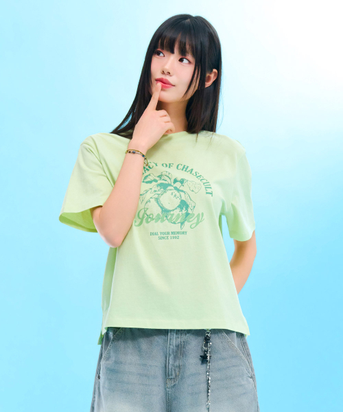 CHASECULT(チェイスカルト)の「レディース フルーツドローイング 半袖Tシャツ-FBZG5852C0Y(Tシャツ/カットソー・レディース・ダークグリーン・85/90)」の1枚目の写真