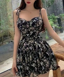 花柄プリントキャミワンピース