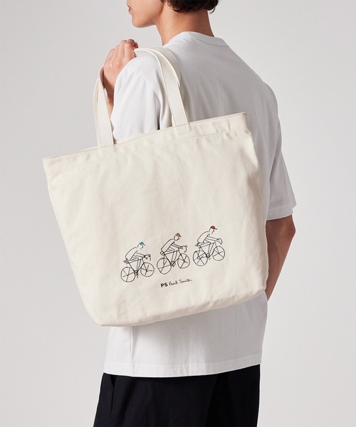 PS Paul Smith(ピーエスポールスミス)の「Drawn by Paul トートバッグ【363011 B280T】(トートバッグ・メンズ・オフホワイト/キナリ・FREE)」の2枚目の写真