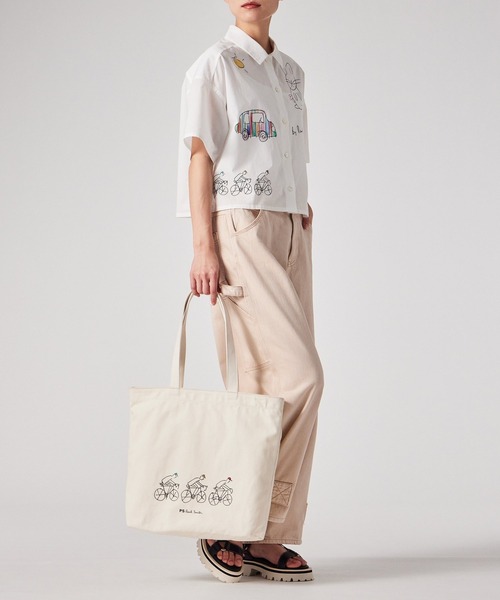 PS Paul Smith(ピーエスポールスミス)の「Drawn by Paul トートバッグ【363011 B280T】(トートバッグ・メンズ・オフホワイト/キナリ・FREE)」の13枚目の写真