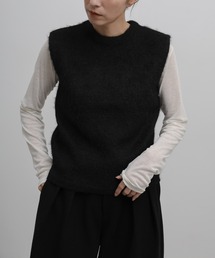 モヘア起毛ニットベスト