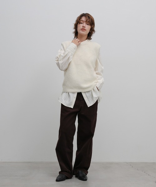 select MOCA(セレクトモカ)の「モヘア起毛ニットベスト(ベスト・レディース・グリーン/ブラウン/ブラック/オフホワイト/グレー・FREE)」の7枚目の写真