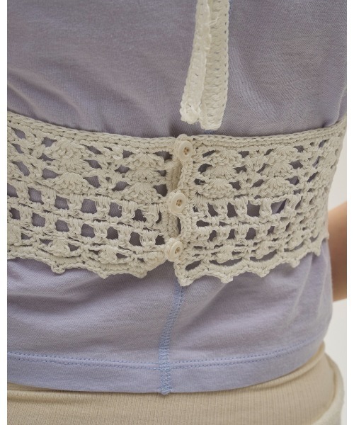 TODAYFUL(トゥデイフル)の「Crochet Knit Bustier(Tシャツ/カットソー・レディース・ホワイト/ネイビー・FREE)」の7枚目の写真