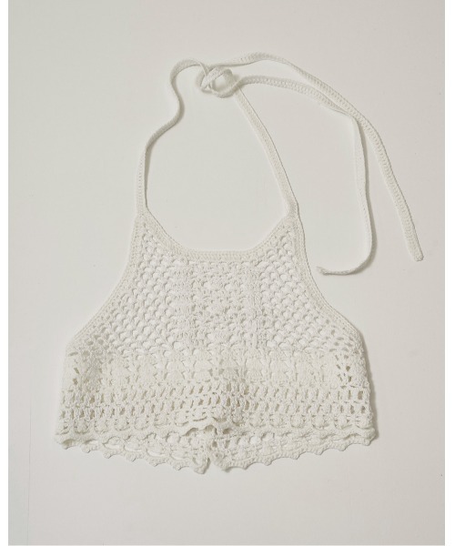 TODAYFUL(トゥデイフル)の「Crochet Knit Bustier(Tシャツ/カットソー・レディース・ホワイト/ネイビー・FREE)」の9枚目の写真