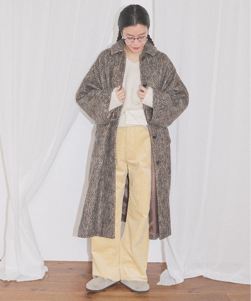 fig London(フィグロンドン)の「Phebe coat(ステンカラーコート・レディース・ベージュ/ブラック/ダークブラウン・FREE)」の8枚目の写真