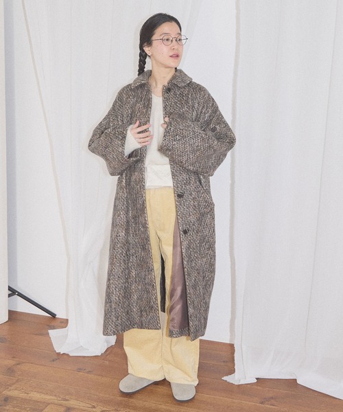 fig London(フィグロンドン)の「Phebe coat(ステンカラーコート・レディース・ベージュ/ブラック/ダークブラウン・FREE)」の16枚目の写真