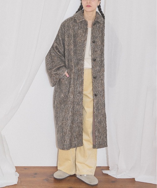 fig London(フィグロンドン)の「Phebe coat(ステンカラーコート・レディース・ベージュ/ブラック/ダークブラウン・FREE)」の19枚目の写真