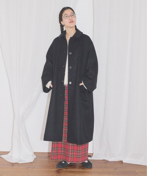 fig London(フィグロンドン)の「Phebe coat(ステンカラーコート・レディース・ベージュ/ブラック/ダークブラウン・FREE)」の11枚目の写真