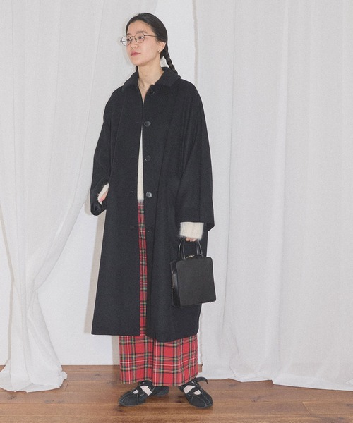 fig London(フィグロンドン)の「Phebe coat(ステンカラーコート・レディース・ベージュ/ブラック/ダークブラウン・FREE)」の7枚目の写真