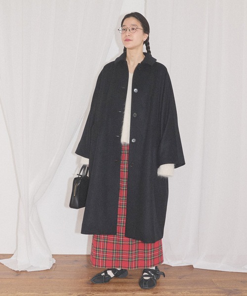 fig London(フィグロンドン)の「Phebe coat(ステンカラーコート・レディース・ベージュ/ブラック/ダークブラウン・FREE)」の13枚目の写真