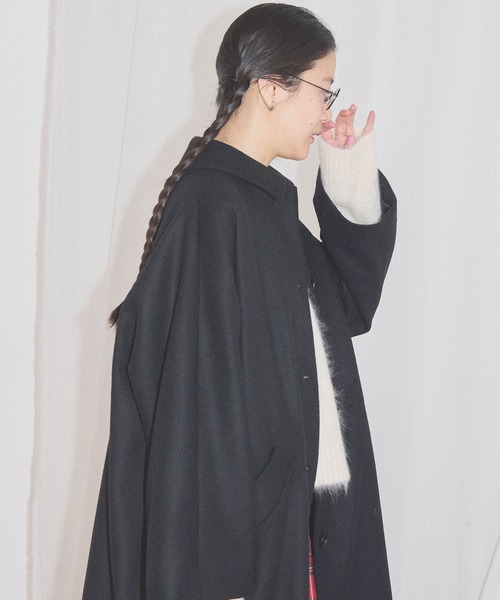 fig London(フィグロンドン)の「Phebe coat(ステンカラーコート・レディース・ベージュ/ブラック/ダークブラウン・FREE)」の10枚目の写真