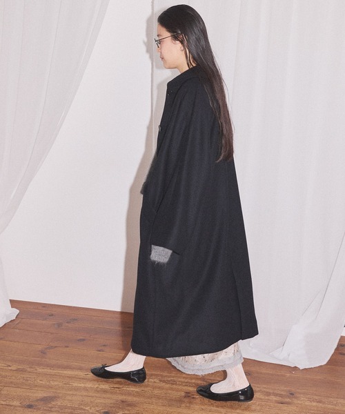 fig London(フィグロンドン)の「Phebe coat(ステンカラーコート・レディース・ベージュ/ブラック/ダークブラウン・FREE)」の15枚目の写真