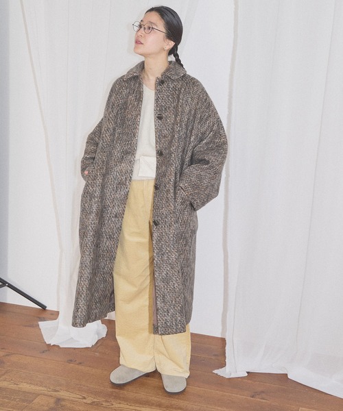 fig London(フィグロンドン)の「Phebe coat(ステンカラーコート・レディース・ベージュ/ブラック/ダークブラウン・FREE)」の20枚目の写真