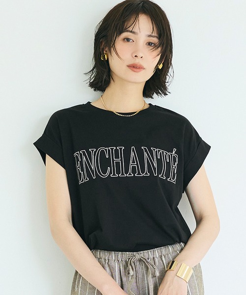 セール】【WEB限定セール】フレンチスリーブ刺繍Tシャツ（Tシャツ