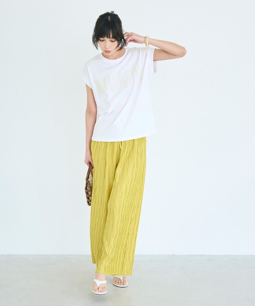 coca(coca)(コカ)の「フレンチスリーブ刺繍Tシャツ(Tシャツ/カットソー・レディース・ブラック/ホワイト・S/XL/L/M)」の3枚目の写真
