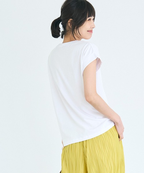 coca(coca)(コカ)の「フレンチスリーブ刺繍Tシャツ(Tシャツ/カットソー・レディース・ブラック/ホワイト・S/XL/L/M)」の4枚目の写真